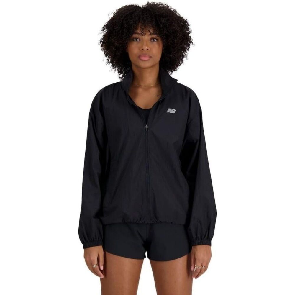 New Balance Women's Athletics Packable Jacket, Black, Large